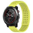 For Amazfit 3 22mm Holes Breathable 3D Dots Silicone Watch Band(Lime Green) - 1