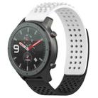 For Amazfit GTR 47mm 22mm Holes Breathable 3D Dots Silicone Watch Band(White+Black) - 1