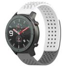 For Amazfit GTR 47mm 22mm Holes Breathable 3D Dots Silicone Watch Band(White+Grey) - 1