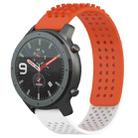 For Amazfit GTR 47mm 22mm Holes Breathable 3D Dots Silicone Watch Band(Orange+White) - 1