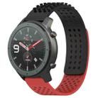 For Amazfit GTR 47mm 22mm Holes Breathable 3D Dots Silicone Watch Band(Black+Red) - 1