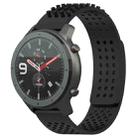 For Amazfit GTR 47mm 22mm Holes Breathable 3D Dots Silicone Watch Band(Black) - 1