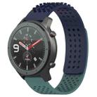 For Amazfit GTR 47mm 22mm Holes Breathable 3D Dots Silicone Watch Band(Midnight Blue+ Olive Green) - 1