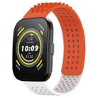 For Amazfit Bip 5 22mm Holes Breathable 3D Dots Silicone Watch Band(Orange+White) - 1