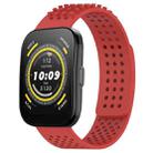 For Amazfit Bip 5 22mm Holes Breathable 3D Dots Silicone Watch Band(Red) - 1