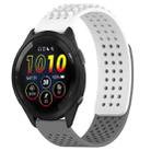 For Garmin Forerunner 265 22mm Holes Breathable 3D Dots Silicone Watch Band(White+Grey) - 1