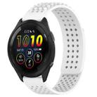 For Garmin Forerunner 265 22mm Holes Breathable 3D Dots Silicone Watch Band(White) - 1