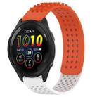 For Garmin Forerunner 265 22mm Holes Breathable 3D Dots Silicone Watch Band(Orange+White) - 1