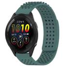 For Garmin Forerunner 265 22mm Holes Breathable 3D Dots Silicone Watch Band(Olive Green) - 1