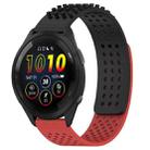 For Garmin Forerunner 265 22mm Holes Breathable 3D Dots Silicone Watch Band(Black+Red) - 1
