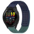 For Garmin Forerunner 265 22mm Holes Breathable 3D Dots Silicone Watch Band(Midnight Blue+Olive Green) - 1