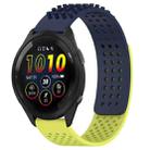 For Garmin Forerunner 265 22mm Holes Breathable 3D Dots Silicone Watch Band(Midnight Blue+Lime Green) - 1