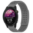 For Garmin Forerunner 255 22mm Holes Breathable 3D Dots Silicone Watch Band(Grey) - 1
