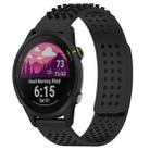 For Garmin Forerunner 255 Music 22mm Holes Breathable 3D Dots Silicone Watch Band(Black) - 1