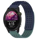 For Garmin Forerunner 255 Music 22mm Holes Breathable 3D Dots Silicone Watch Band(Midnight Blue+Olive Green) - 1