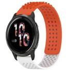 For Garmin Venu 2 22mm Holes Breathable 3D Dots Silicone Watch Band(Orange+White) - 1