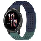 For Garmin Venu 2 22mm Holes Breathable 3D Dots Silicone Watch Band(Midnight Blue+Olive Green) - 1