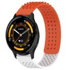 For Garmin Venu 3 22mm Holes Breathable 3D Dots Silicone Watch Band(Orange+White) - 1