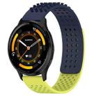 For Garmin Venu 3 22mm Holes Breathable 3D Dots Silicone Watch Band(Midnight Blue+Lime Green) - 1