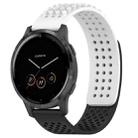 For Garmin Vivoactive 4 22mm Holes Breathable 3D Dots Silicone Watch Band(White+Black) - 1