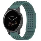 For Garmin Vivoactive 4 22mm Holes Breathable 3D Dots Silicone Watch Band(Olive Green) - 1