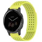 For Garmin Vivoactive 4 22mm Holes Breathable 3D Dots Silicone Watch Band(Lime Green) - 1