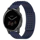 For Garmin Vivoactive 4 22mm Holes Breathable 3D Dots Silicone Watch Band(Midnight Blue) - 1