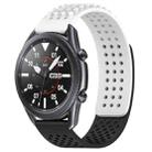 For Samsung Galaxy Watch3 45mm 22mm Holes Breathable 3D Dots Silicone Watch Band(White+Black) - 1