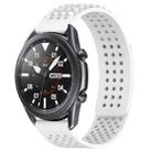 For Samsung Galaxy Watch3 45mm 22mm Holes Breathable 3D Dots Silicone Watch Band(White) - 1