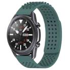 For Samsung Galaxy Watch3 45mm 22mm Holes Breathable 3D Dots Silicone Watch Band(Olive Green) - 1