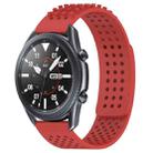 For Samsung Galaxy Watch3 45mm 22mm Holes Breathable 3D Dots Silicone Watch Band(Red) - 1