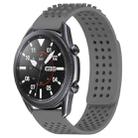 For Samsung Galaxy Watch3 45mm 22mm Holes Breathable 3D Dots Silicone Watch Band(Grey) - 1