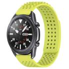 For Samsung Galaxy Watch3 45mm 22mm Holes Breathable 3D Dots Silicone Watch Band(Lime Green) - 1