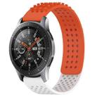 For Samsung Galaxy Watch 46mm 22mm Holes Breathable 3D Dots Silicone Watch Band(Orange+White) - 1