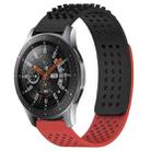 For Samsung Galaxy Watch 46mm 22mm Holes Breathable 3D Dots Silicone Watch Band(Black+Red) - 1
