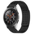 For Samsung Galaxy Watch 46mm 22mm Holes Breathable 3D Dots Silicone Watch Band(Black) - 1