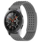 For Samsung Galaxy Watch 46mm 22mm Holes Breathable 3D Dots Silicone Watch Band(Grey) - 1