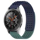 For Samsung Galaxy Watch 46mm 22mm Holes Breathable 3D Dots Silicone Watch Band(Midnight Blue+Olive Green) - 1