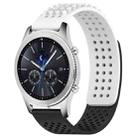 For Samsung Gear S3 Classic 22mm Holes Breathable 3D Dots Silicone Watch Band(White+Black) - 1