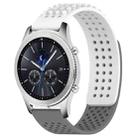 For Samsung Gear S3 Classic 22mm Holes Breathable 3D Dots Silicone Watch Band(White+Grey) - 1