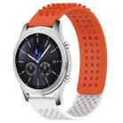 For Samsung Gear S3 Classic 22mm Holes Breathable 3D Dots Silicone Watch Band(Orange+White) - 1