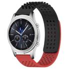 For Samsung Gear S3 Classic 22mm Holes Breathable 3D Dots Silicone Watch Band(Black+Red) - 1
