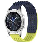 For Samsung Gear S3 Classic 22mm Holes Breathable 3D Dots Silicone Watch Band(Midnight Blue+Lime Green) - 1