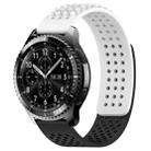 For Samsung Gear S3 Frontier 22mm Holes Breathable 3D Dots Silicone Watch Band(White+Black) - 1