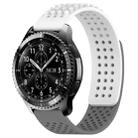 For Samsung Gear S3 Frontier 22mm Holes Breathable 3D Dots Silicone Watch Band(White+Grey) - 1