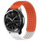 For Samsung Gear S3 Frontier 22mm Holes Breathable 3D Dots Silicone Watch Band(Orange+White) - 1