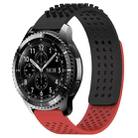 For Samsung Gear S3 Frontier 22mm Holes Breathable 3D Dots Silicone Watch Band(Black+Red) - 1