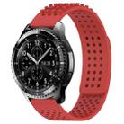 For Samsung Gear S3 Frontier 22mm Holes Breathable 3D Dots Silicone Watch Band(Red) - 1