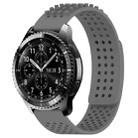 For Samsung Gear S3 Frontier 22mm Holes Breathable 3D Dots Silicone Watch Band(Grey) - 1