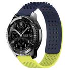 For Samsung Gear S3 Frontier 22mm Holes Breathable 3D Dots Silicone Watch Band(Midnight Blue+Lime Green) - 1